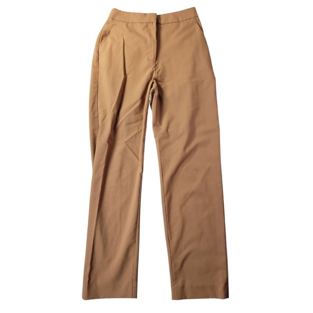 H&M Womens Brown Straight Leg Dress Pants US 4 Workwear Career Office Minimalist